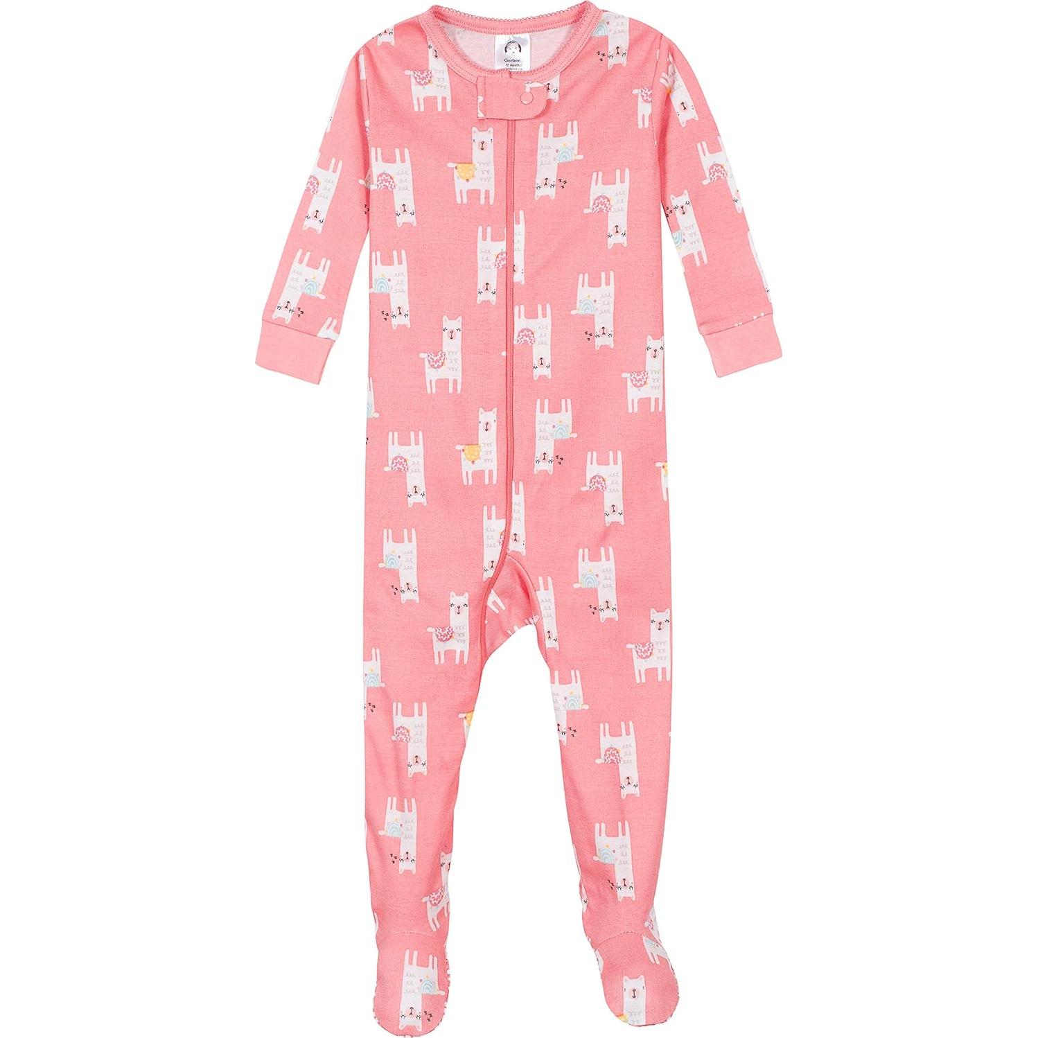 Pijamas con pies para niñas Gerber 24 meses paquete de 4