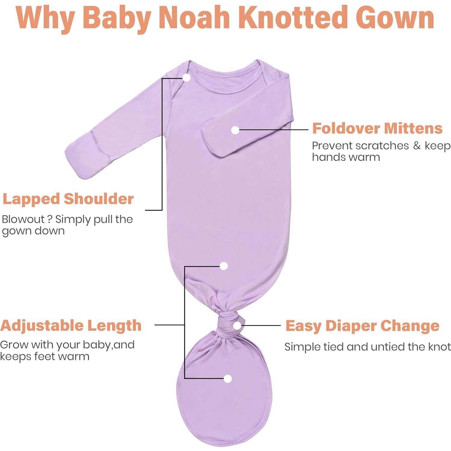 Vestido Anudado Bebé Noah con Sombrero y Diadema - 0-6 Meses