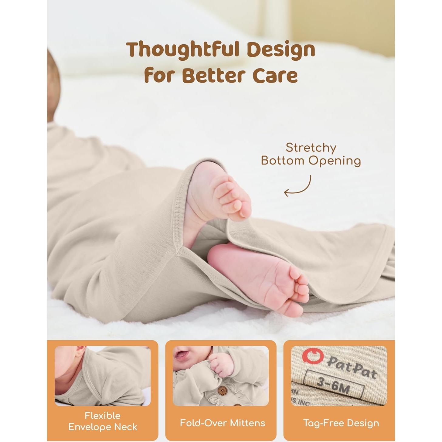 Saco de Dormir PATPAT para Bebé 0-3 Meses Tencel y Lana