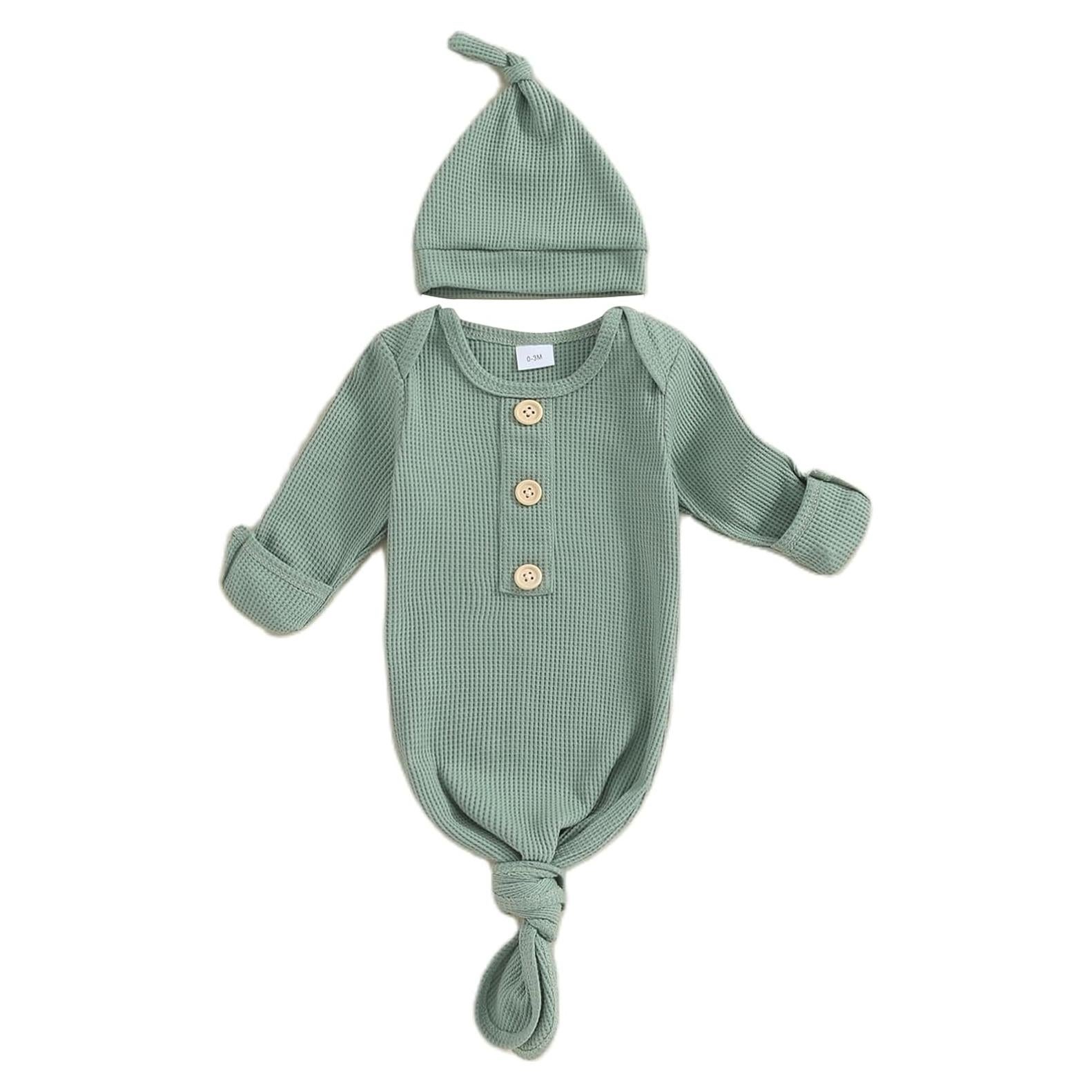 Conjunto Gown Anudado Bebé Unisex BULINGNA 0-3 Meses Verde