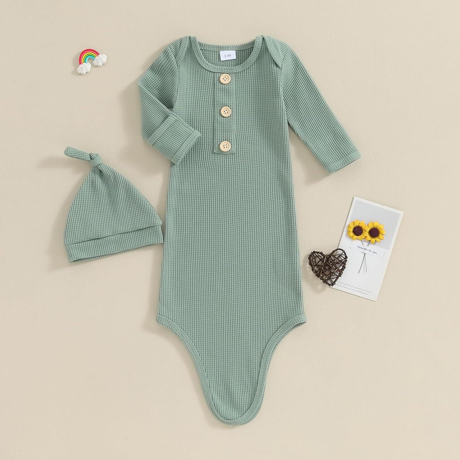Conjunto Gown Anudado Bebé Unisex BULINGNA 0-3 Meses Verde