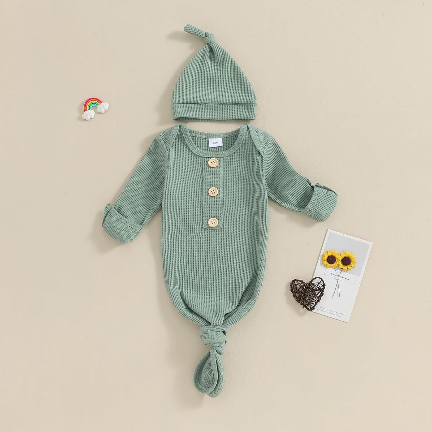 Conjunto Gown Anudado Bebé Unisex BULINGNA 0-3 Meses Verde