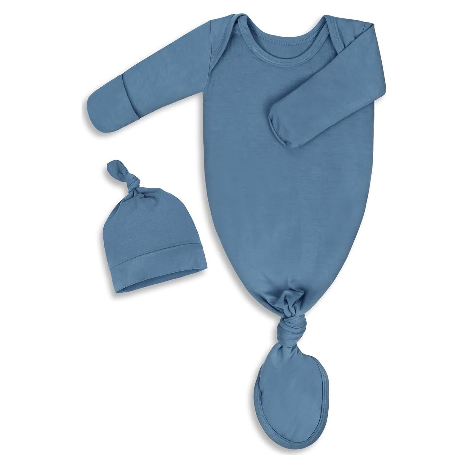Vestido Anudado para Bebé 0-6 Meses Mikccer Azul Suave