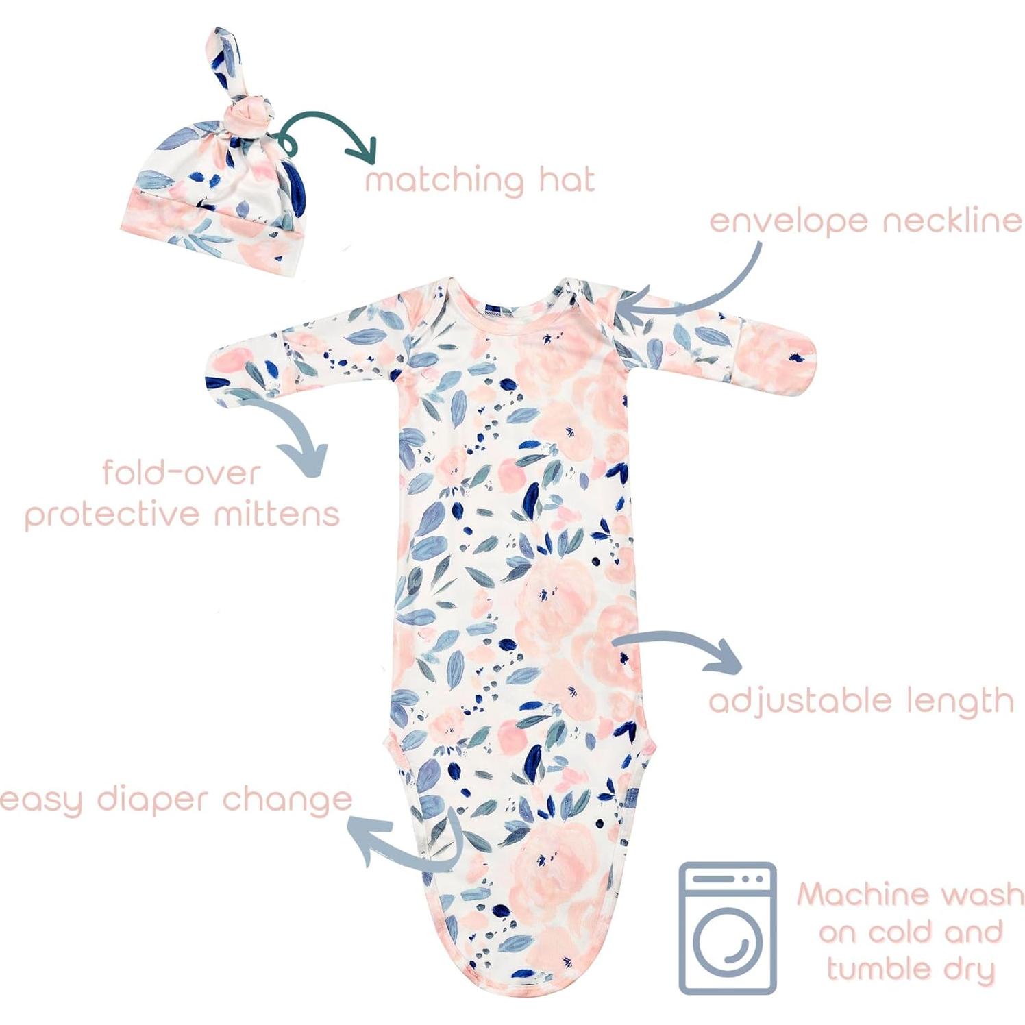 Vestido de dormir anudado Vollmic para bebé 0-3 meses rosa