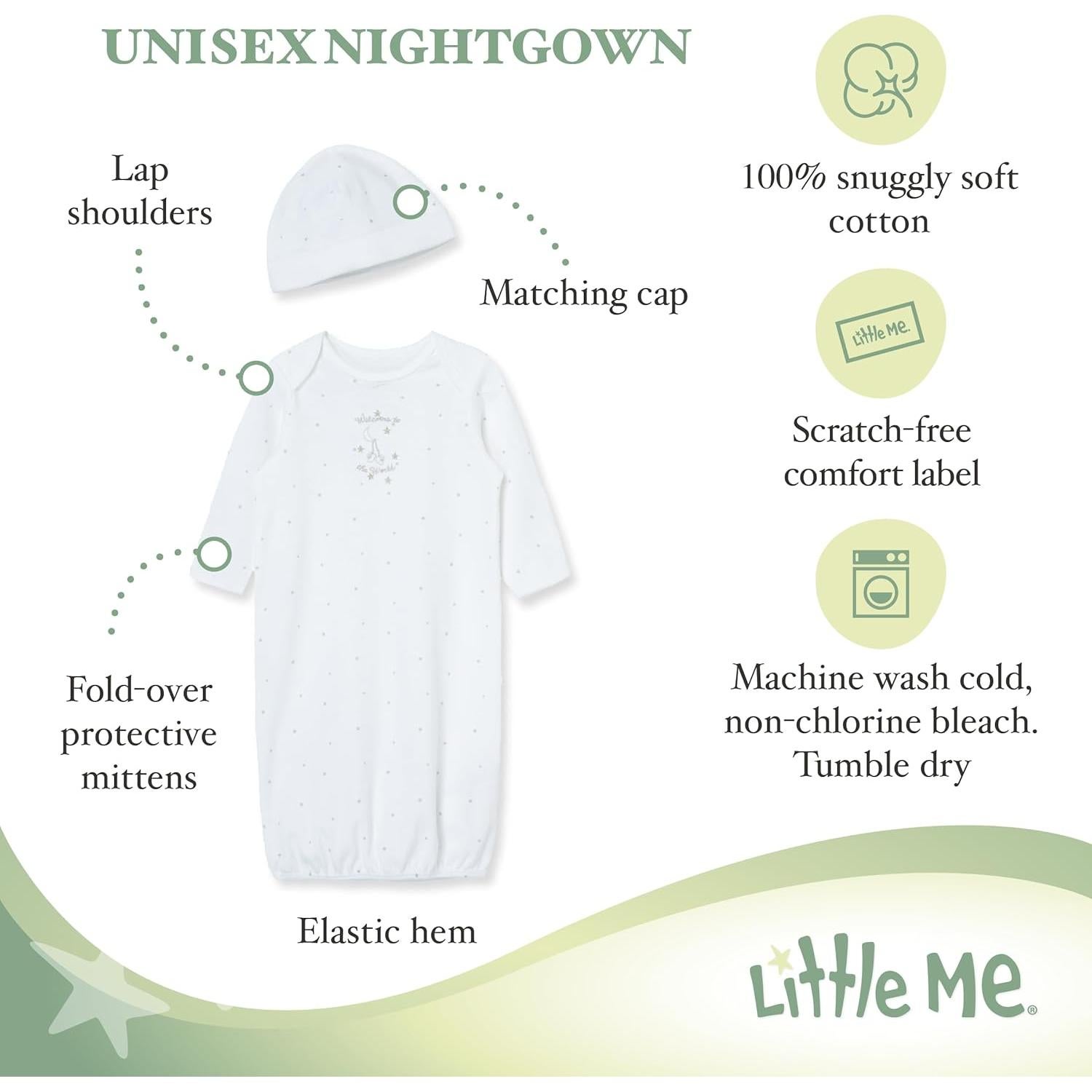 Conjunto de 2 Piezas para Bebé Little Me 0-3 Meses Algodón