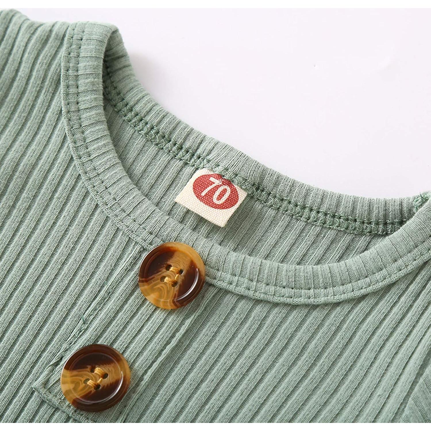 BASKOPA Gown Knotted Unisex Bebé 0-6 Meses Verde con Gorra