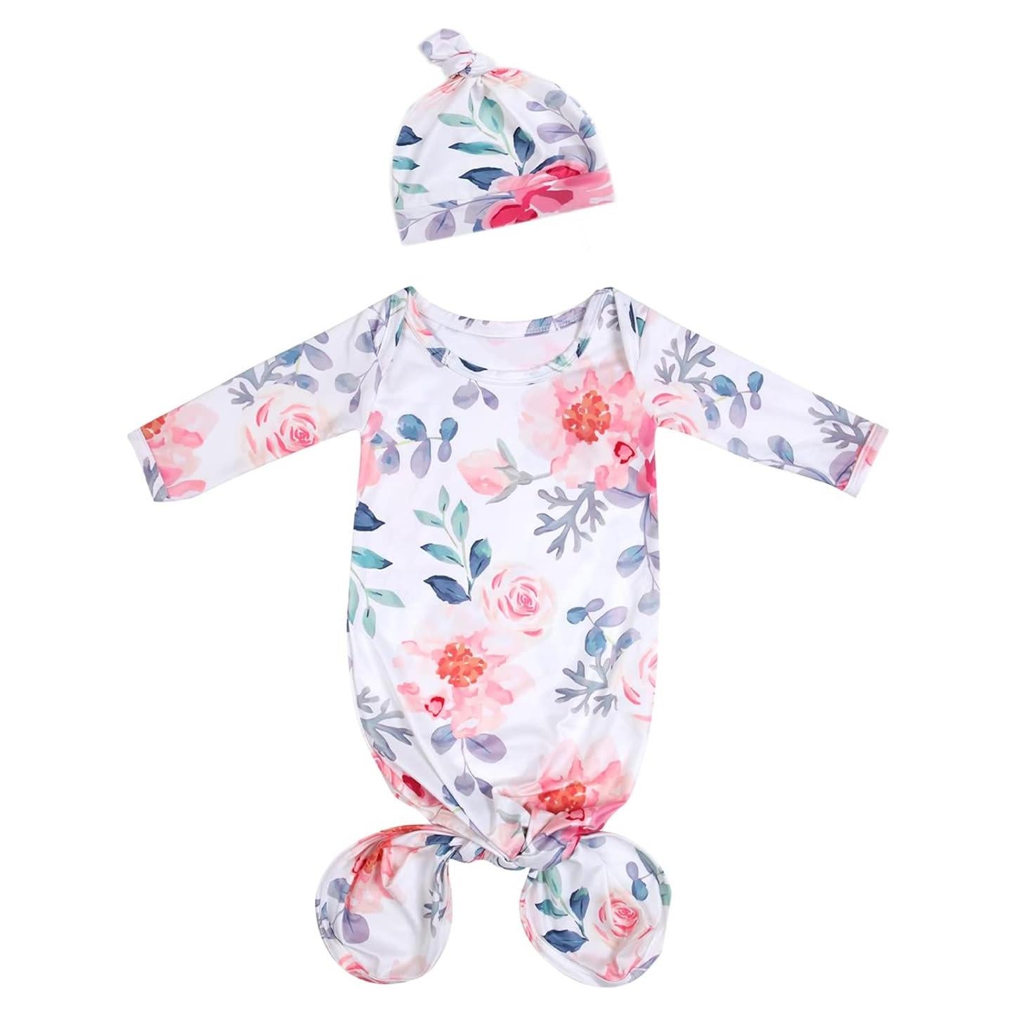 Conjunto de Ropa para Bebé MVUOCR 0-6 Meses Floral con Sombrero