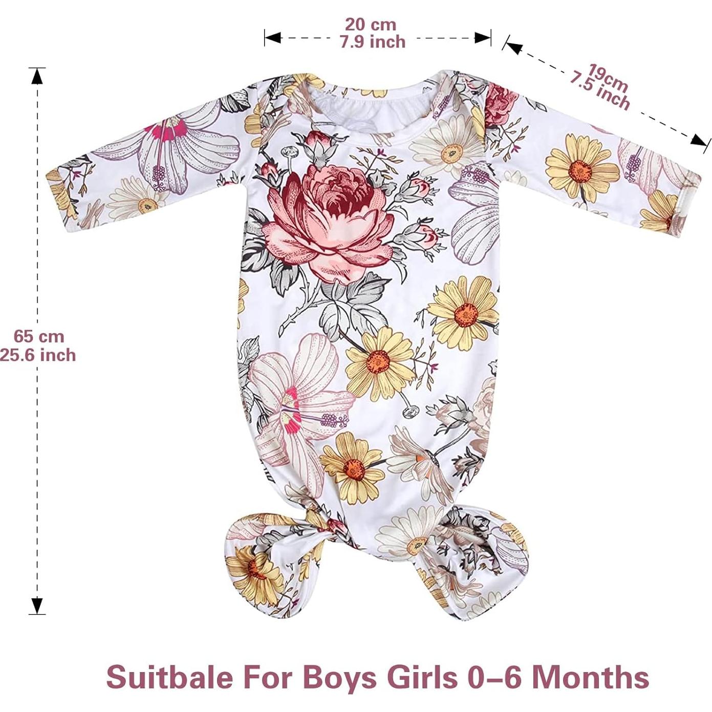 Conjunto de Ropa para Bebé MVUOCR 0-6 Meses Floral con Sombrero