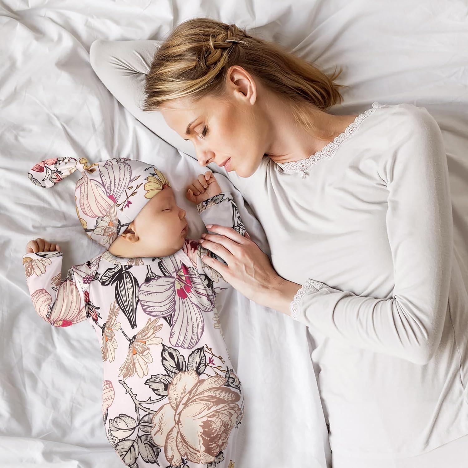 Conjunto de Ropa para Bebé MVUOCR 0-6 Meses Floral con Sombrero