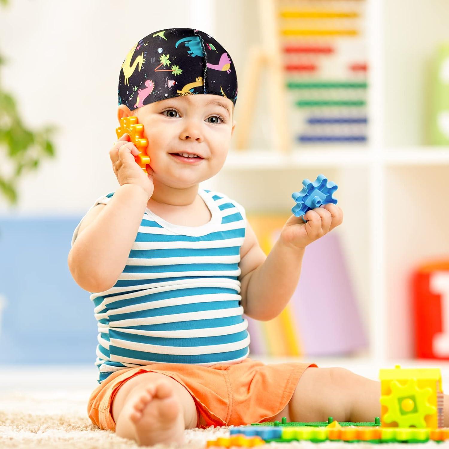 4 Durags de Satén para Bebés Dinosaurio y Espacio 0-6 Años