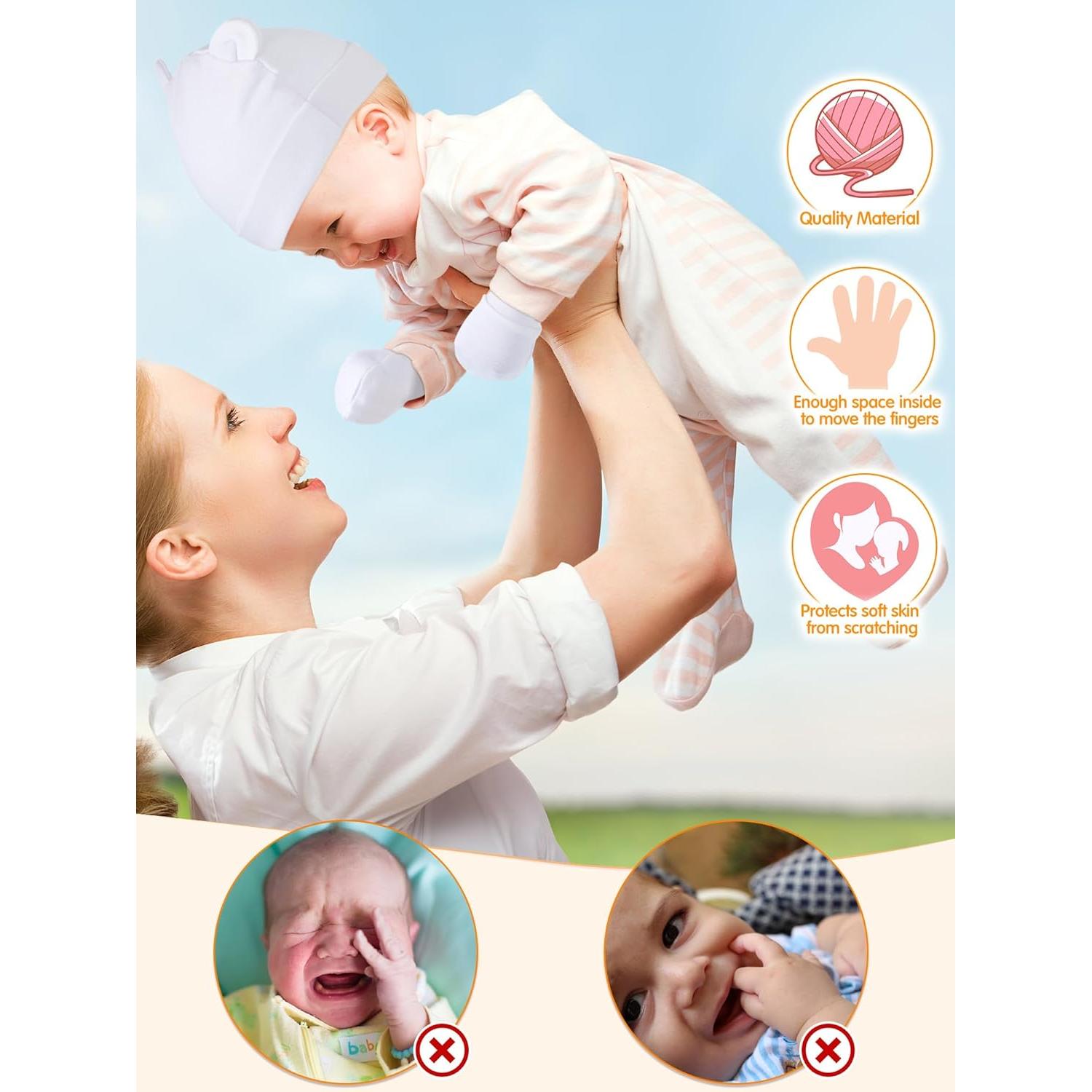 Conjunto de Gorros y Manoplas Geyoga 12 Piezas Bebés 0-12 Meses