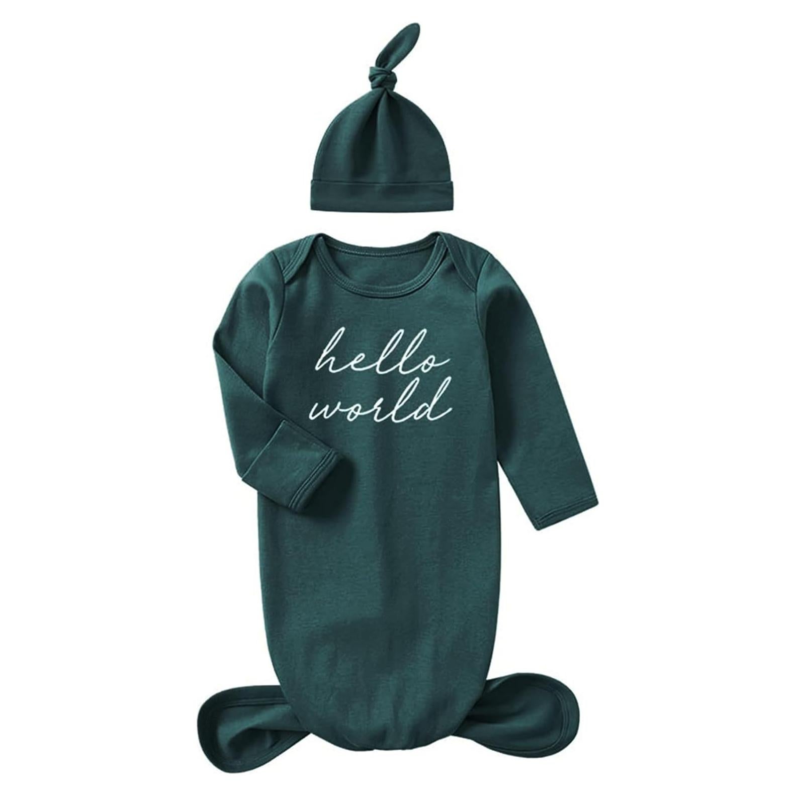 Bata de Sueño Bebé Niño 0-3 Meses Verde Algodón