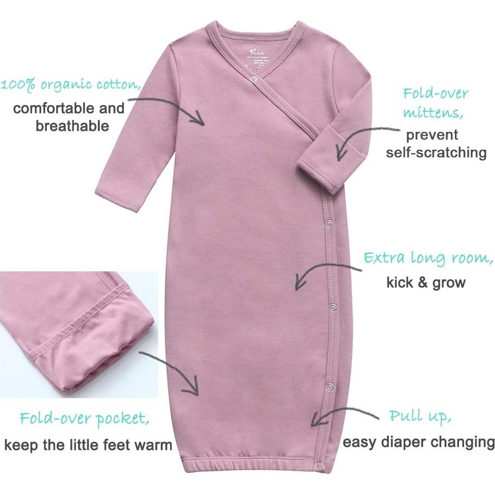 Bata de Kimono O2 BABY 100% Algodón Orgánico 0-3 Meses