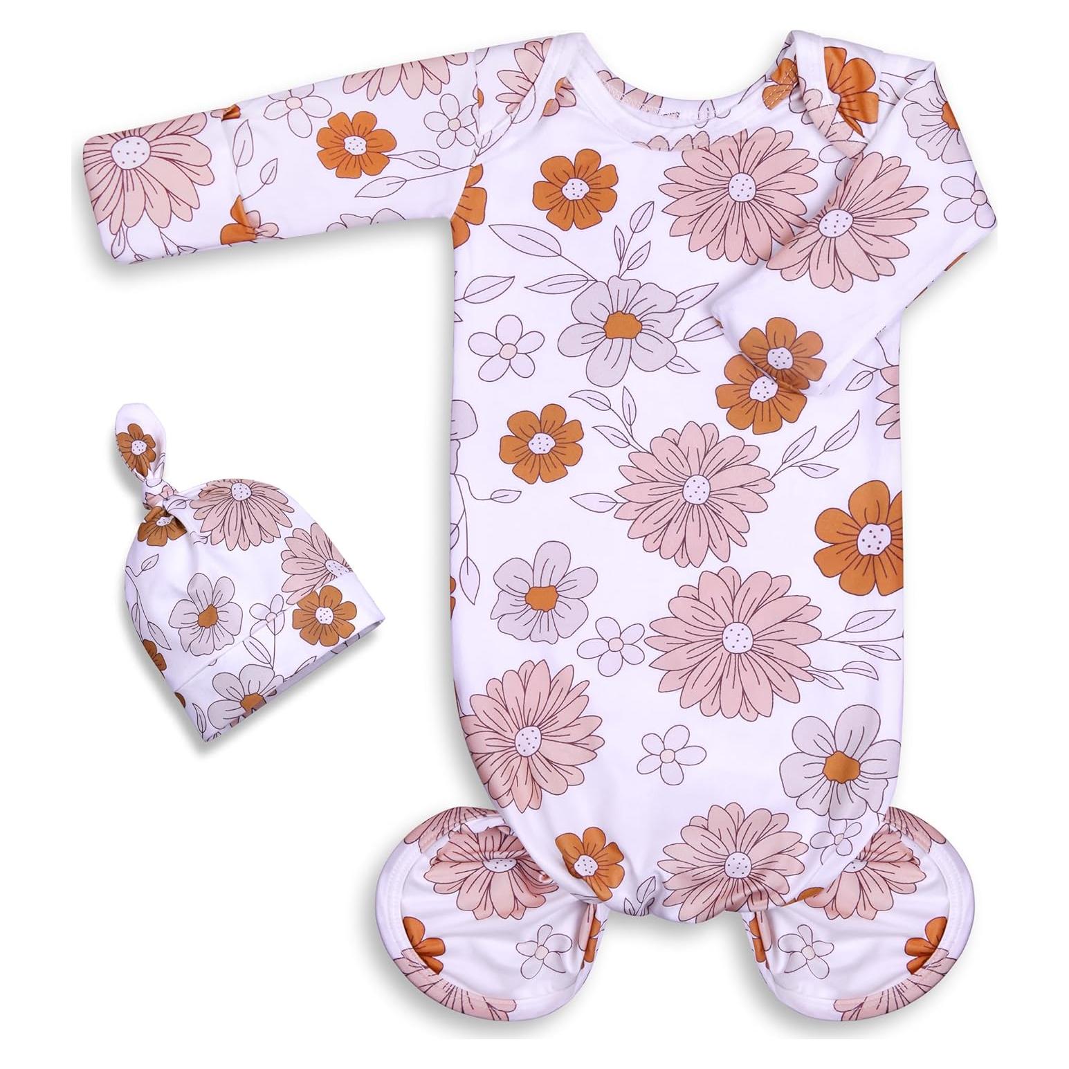 Vestido de Bebé Niña Recién Nacida Mikccer 0-6 Meses con Guantes