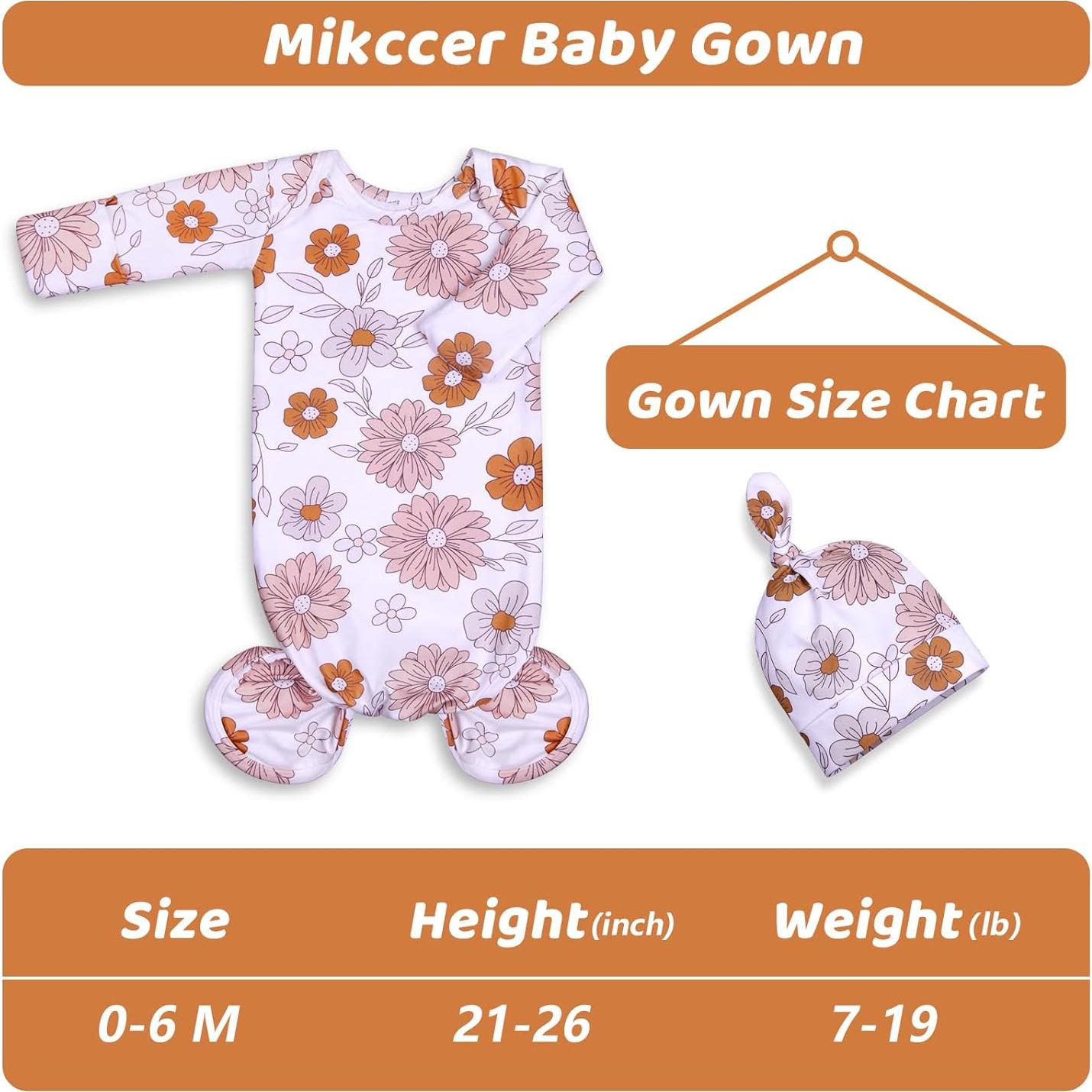 Vestido de Bebé Niña Recién Nacida Mikccer 0-6 Meses con Guantes