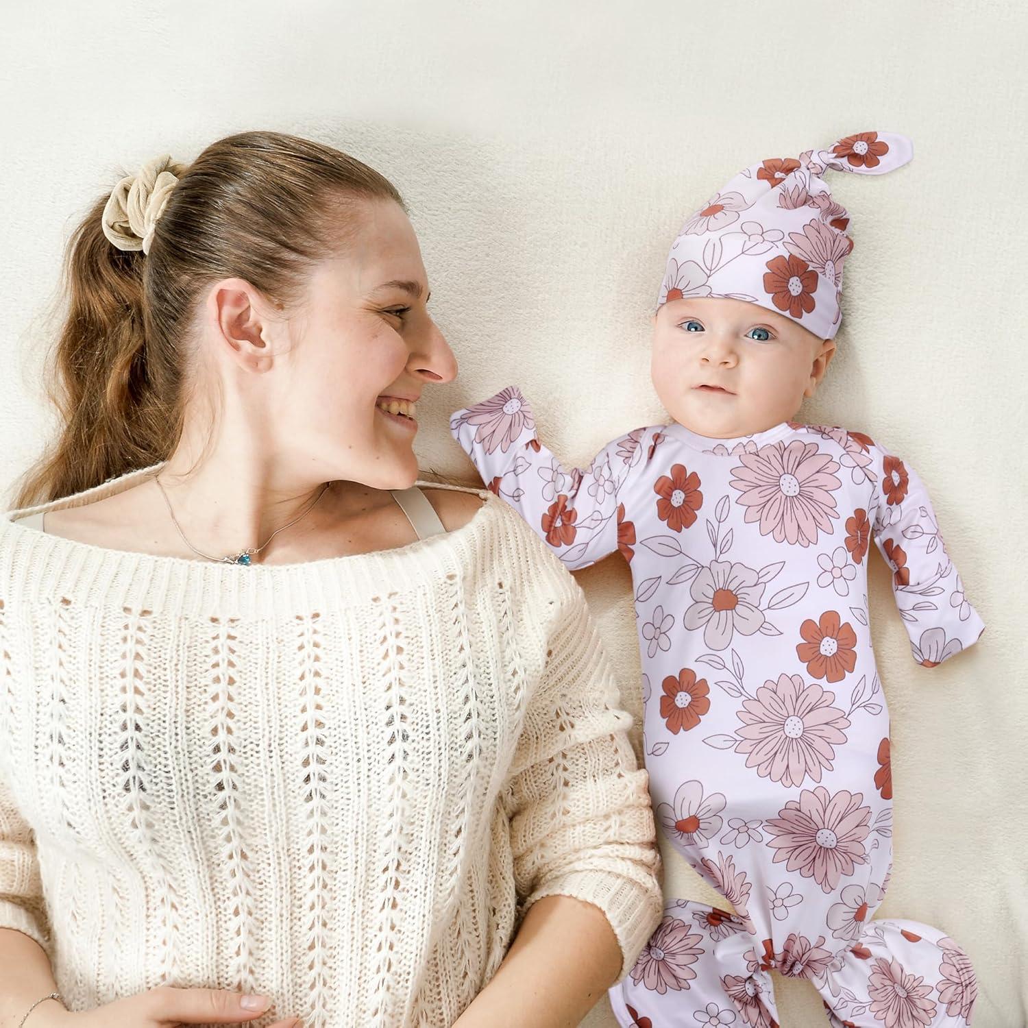 Vestido de Bebé Niña Recién Nacida Mikccer 0-6 Meses con Guantes