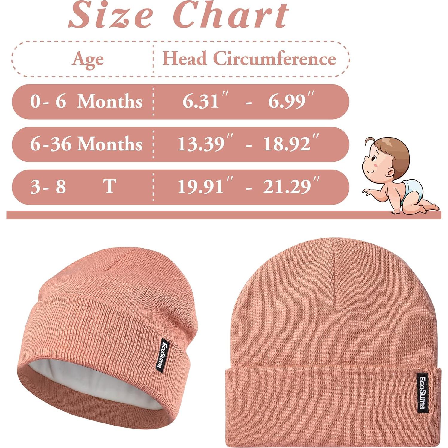 Paquete de 2 Gorras de Invierno EcoSuma para Bebés 0-8 Años