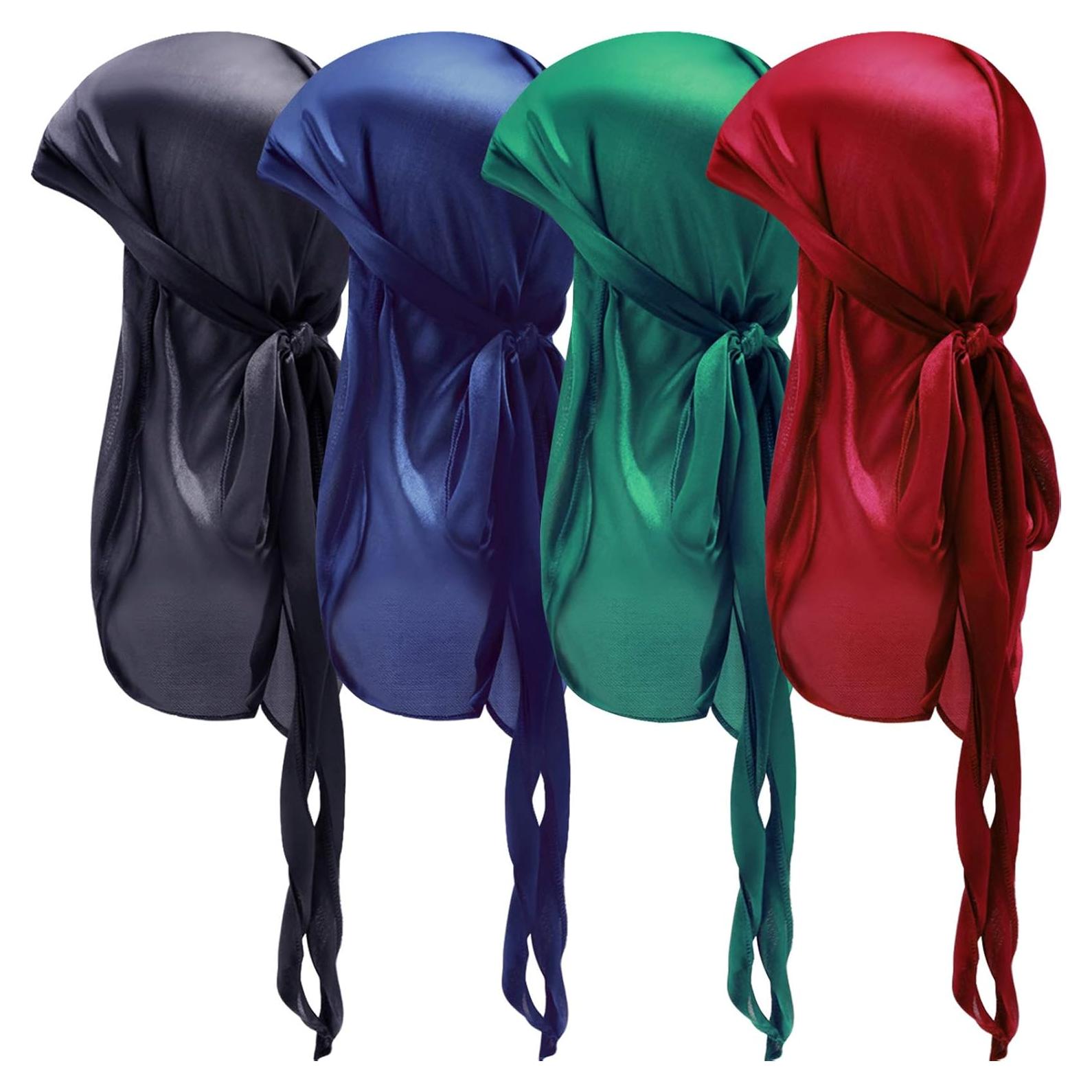 4 Piezas Durags de Seda para Niños Geyoga con Cola Larga