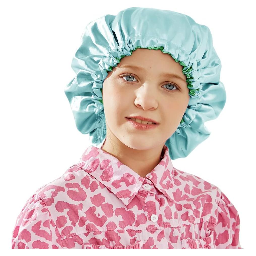 Gorro de Sueño de Satén ELIHAIR Ajustable para Niños X-Large