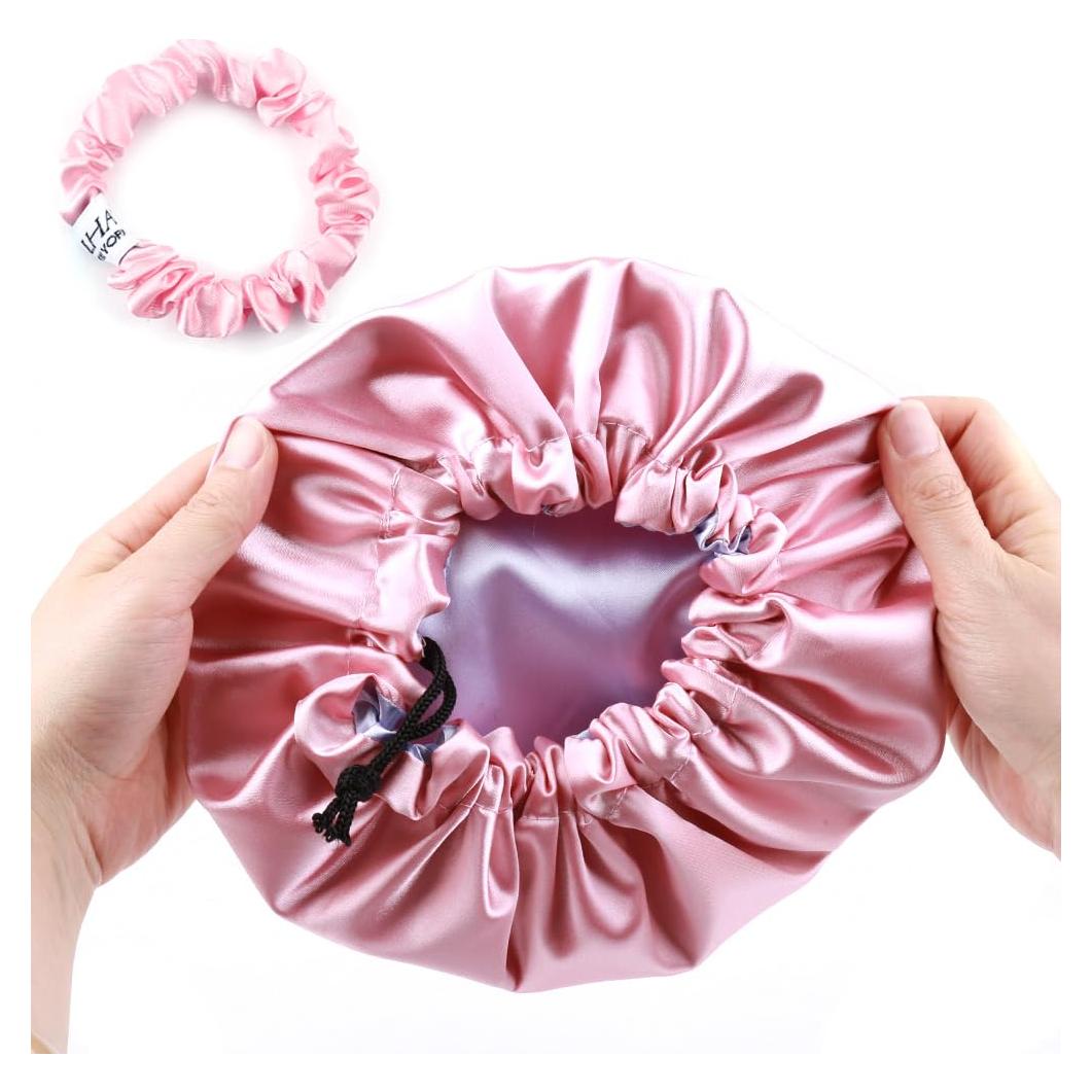 Gorro de Satén Ajustable para Dormir Niños ELIHAIR Rosa/Púrpura