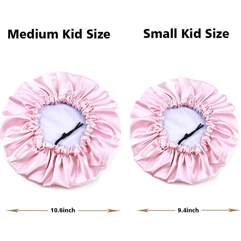 Gorro de Satén Ajustable para Dormir Niños ELIHAIR Rosa/Púrpura