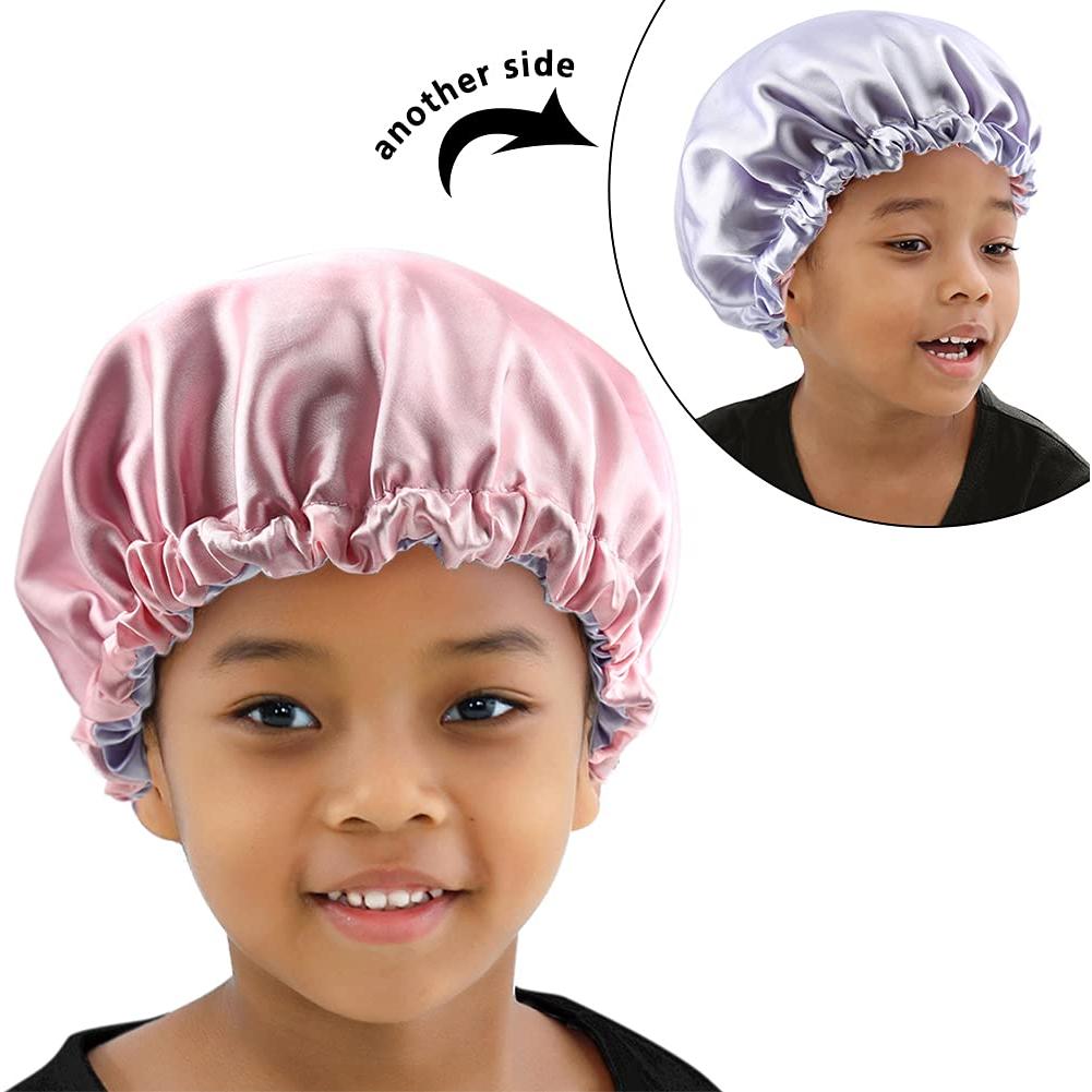 Gorro de Satén Ajustable para Dormir Niños ELIHAIR Rosa/Púrpura