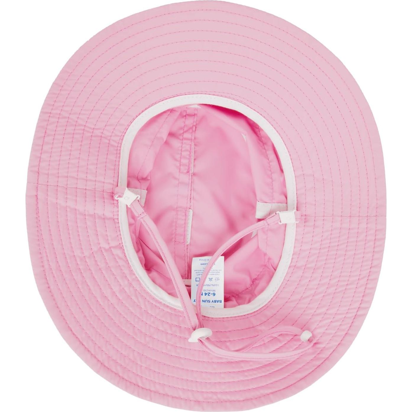 Gorro de sol HECCEI para bebé UPF 50+ ajustable rosa 6-24 meses