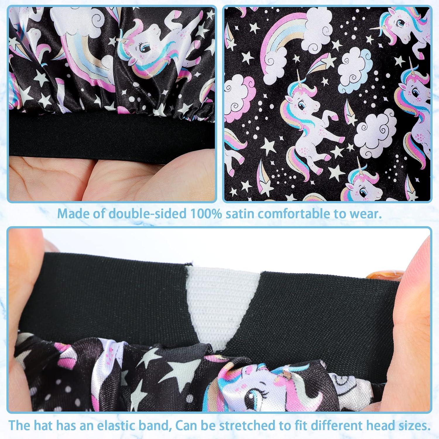 4 Gorros de Satén para Niños COCPOK - Diseño Unicornio