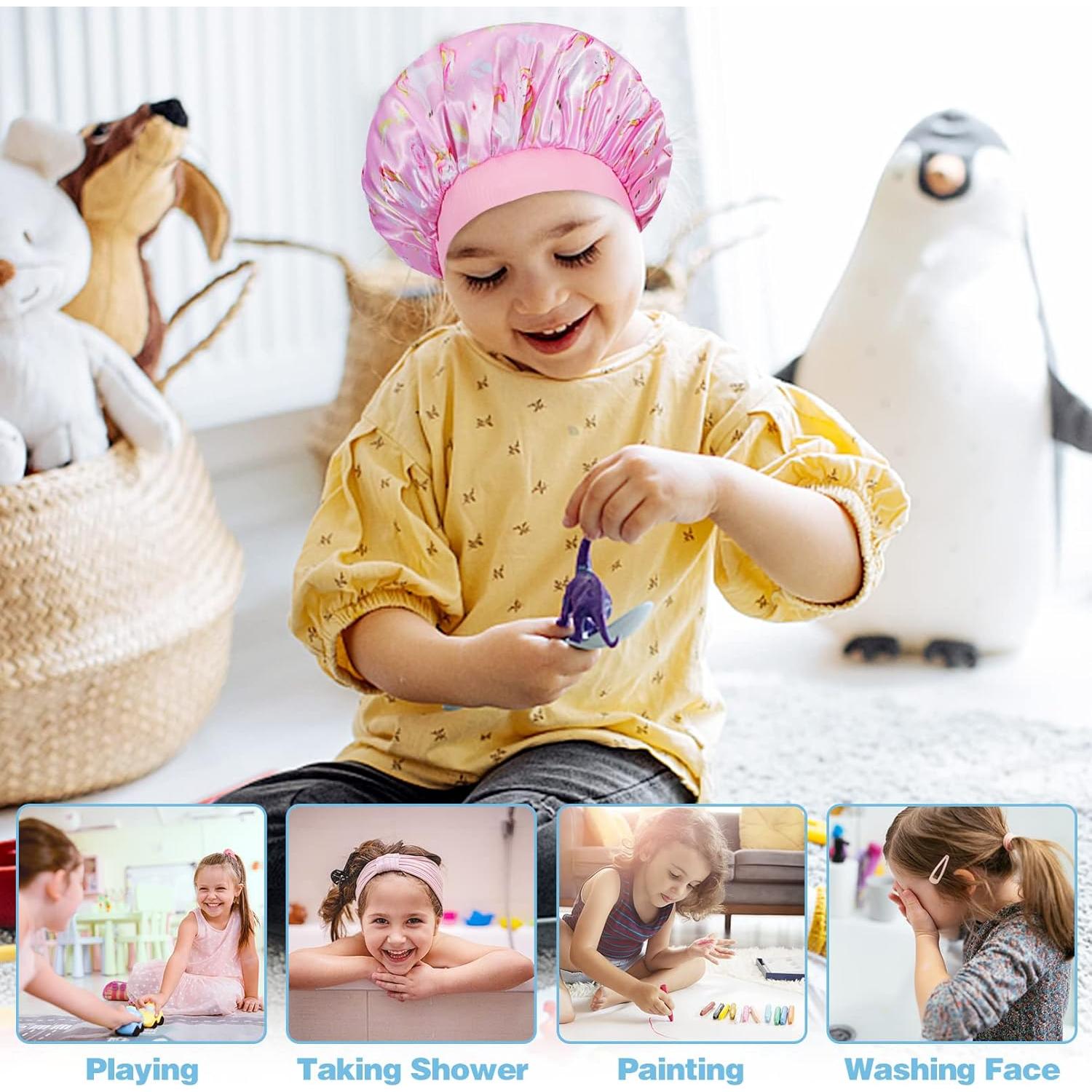 4 Gorros de Satén para Niños COCPOK - Diseño Unicornio