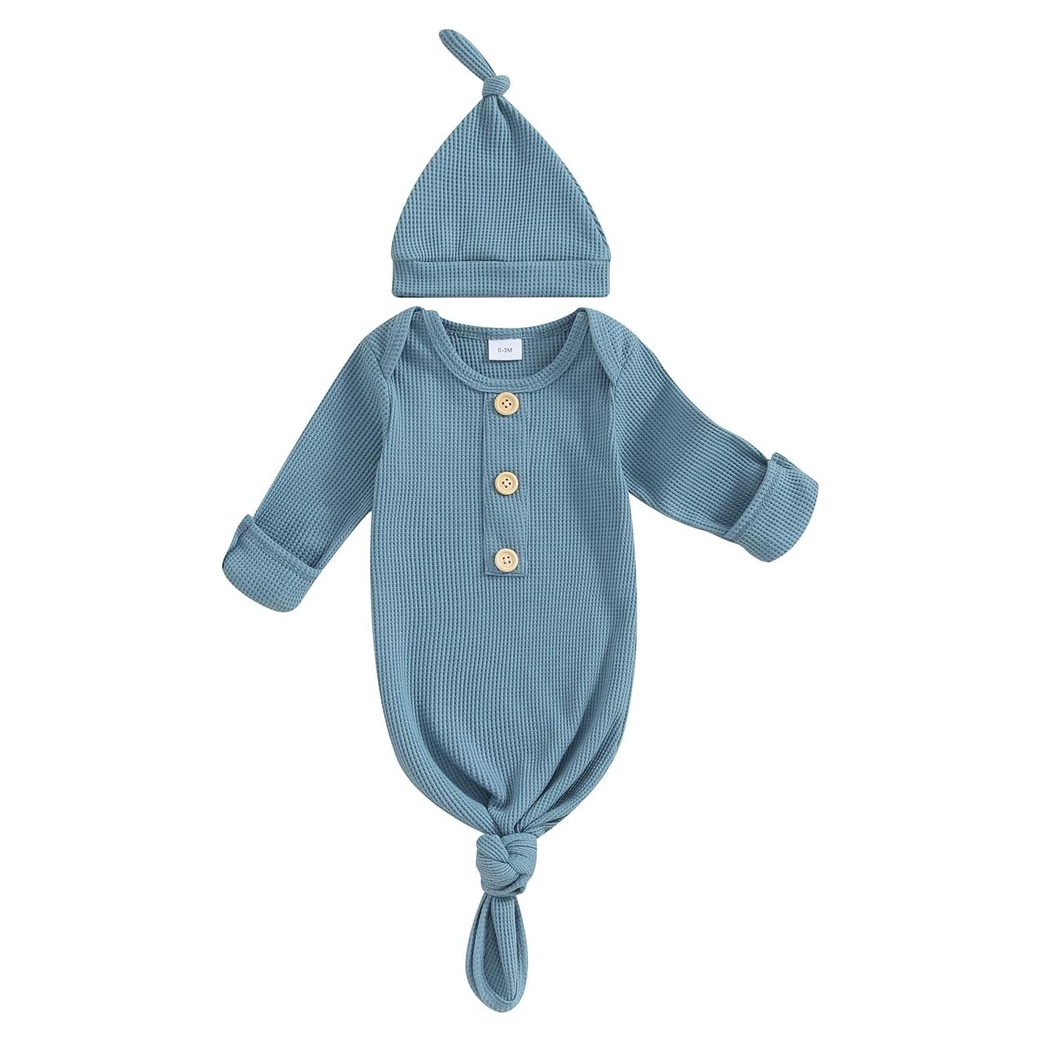 Conjunto Gorro y Saco Anudado KMBANGI Bebés 0-3 Meses Azul