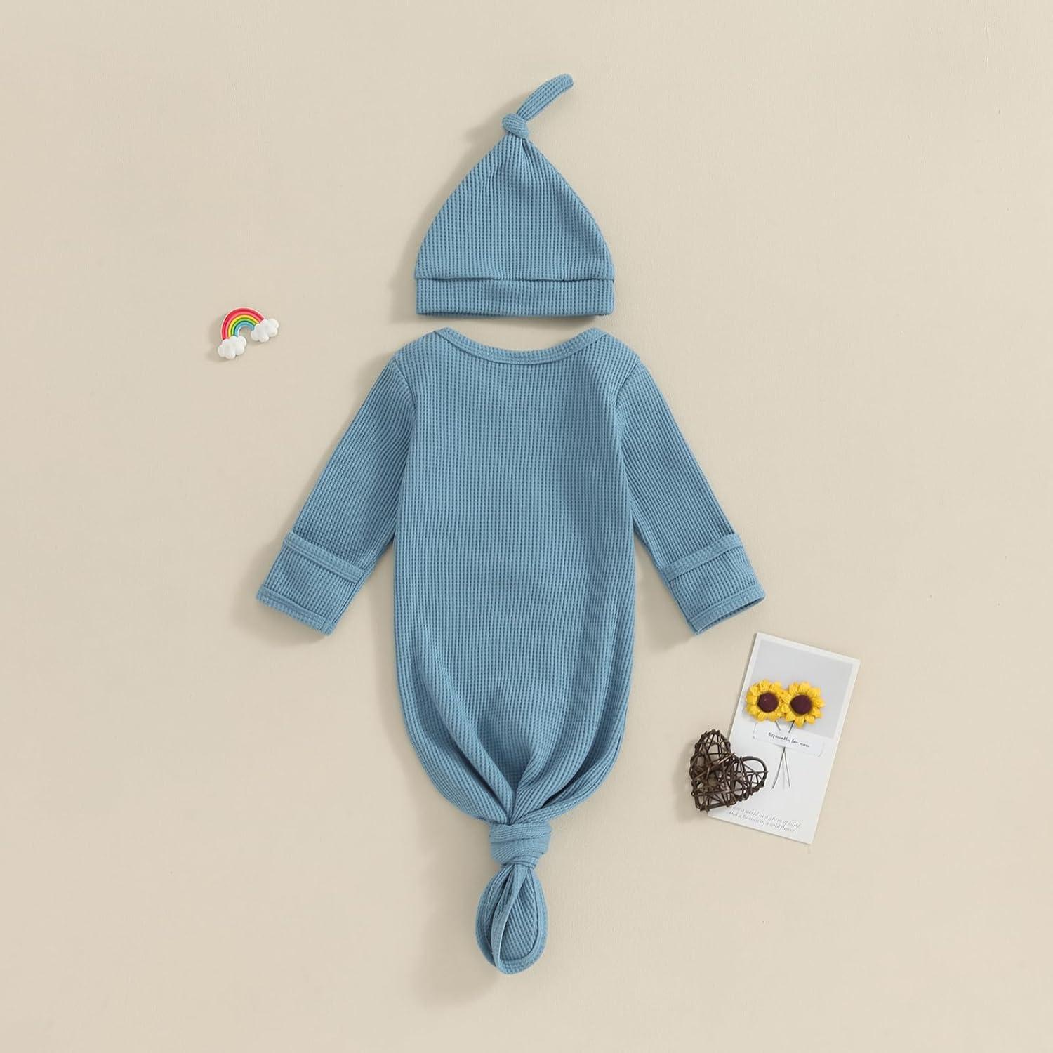 Conjunto Gorro y Saco Anudado KMBANGI Bebés 0-3 Meses Azul