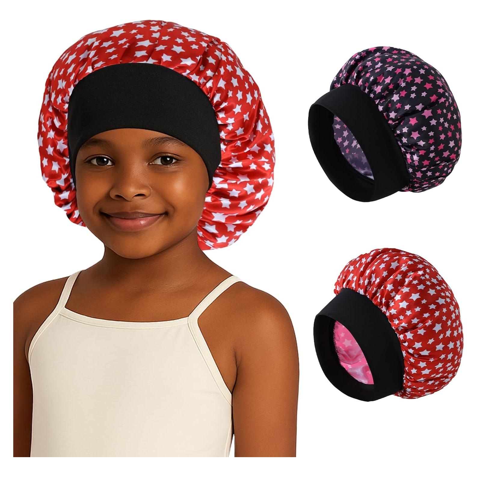 Gorro de Seda para Dormir Niñas 2PCS Suave y Ajustable