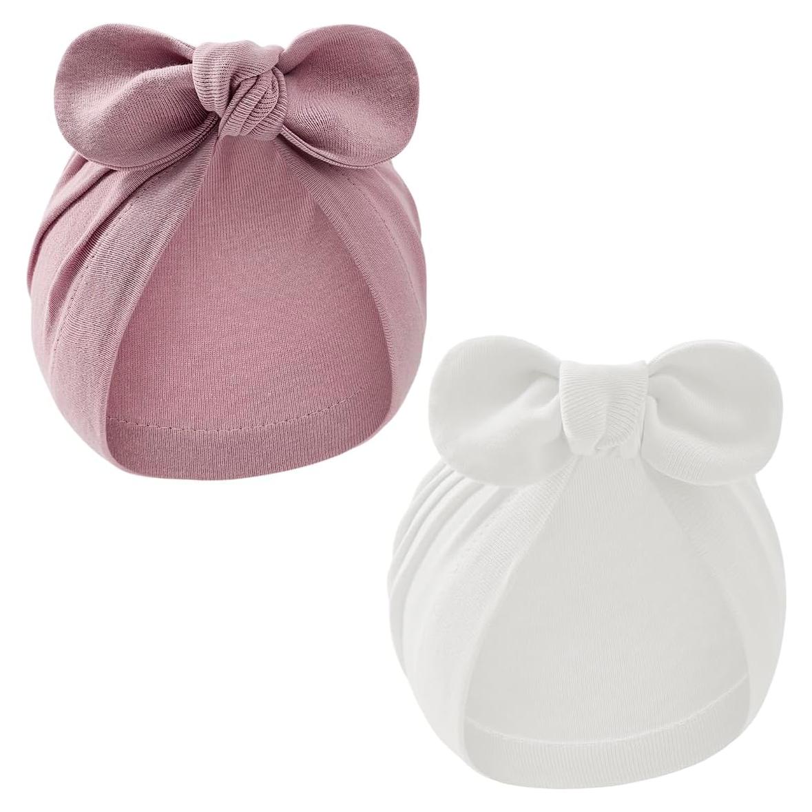 Gorro Beanie para Bebé Niña con Lazo de Algodón - Talla Única