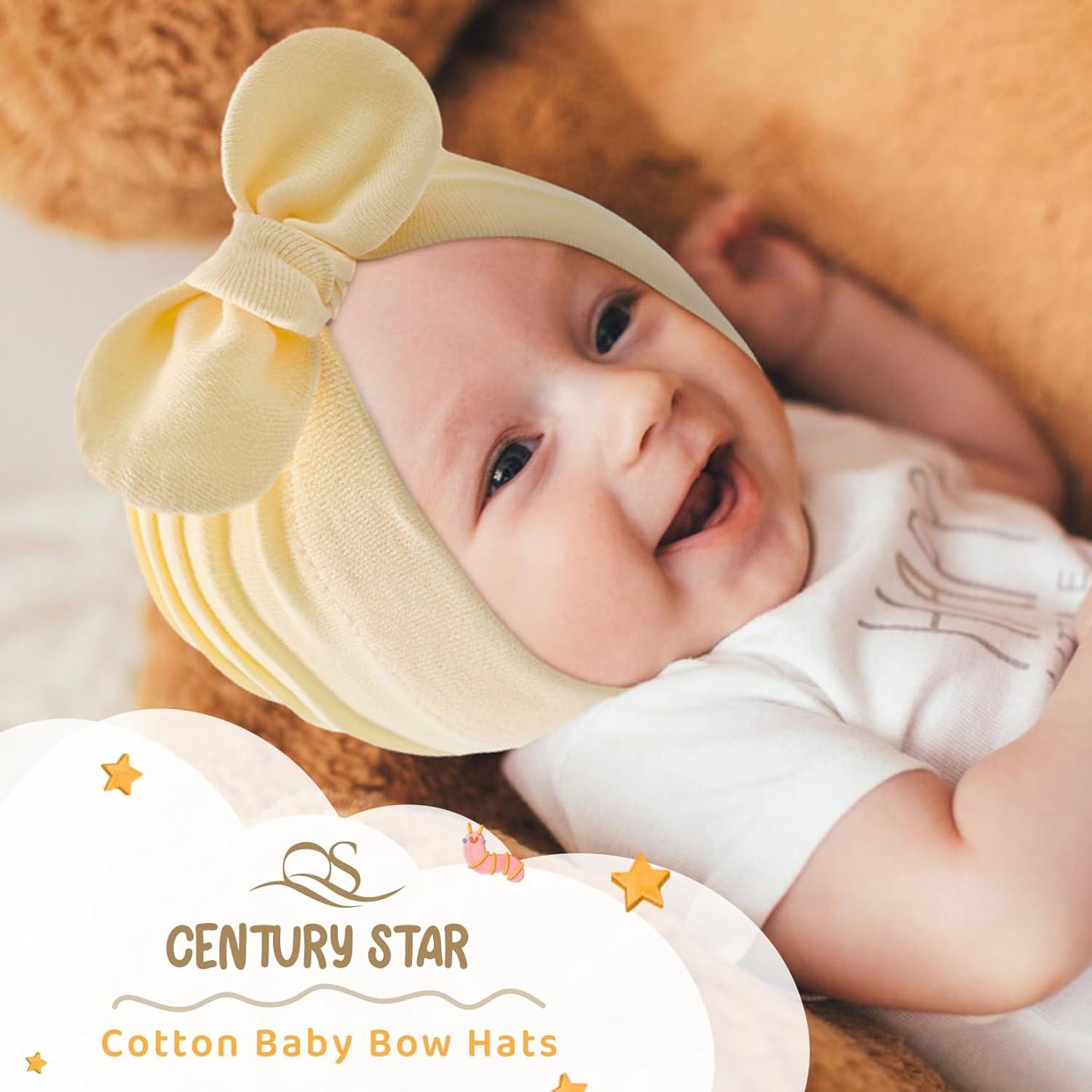 Gorro Beanie para Bebé Niña con Lazo de Algodón - Talla Única