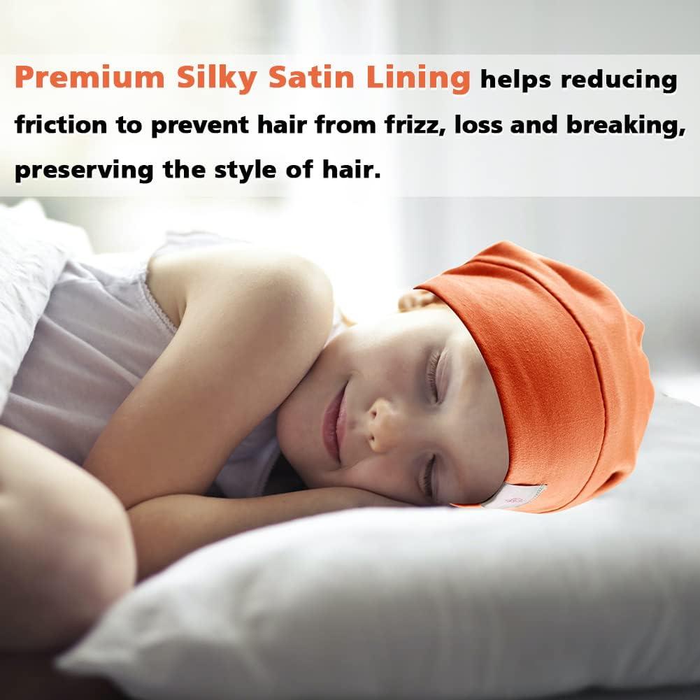 Gorro de Satén Ajustable para Dormir Niña Bebé Algodón