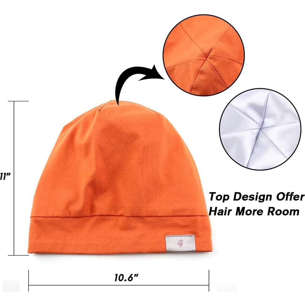 Gorro de Satén Ajustable para Dormir Niña Bebé Algodón
