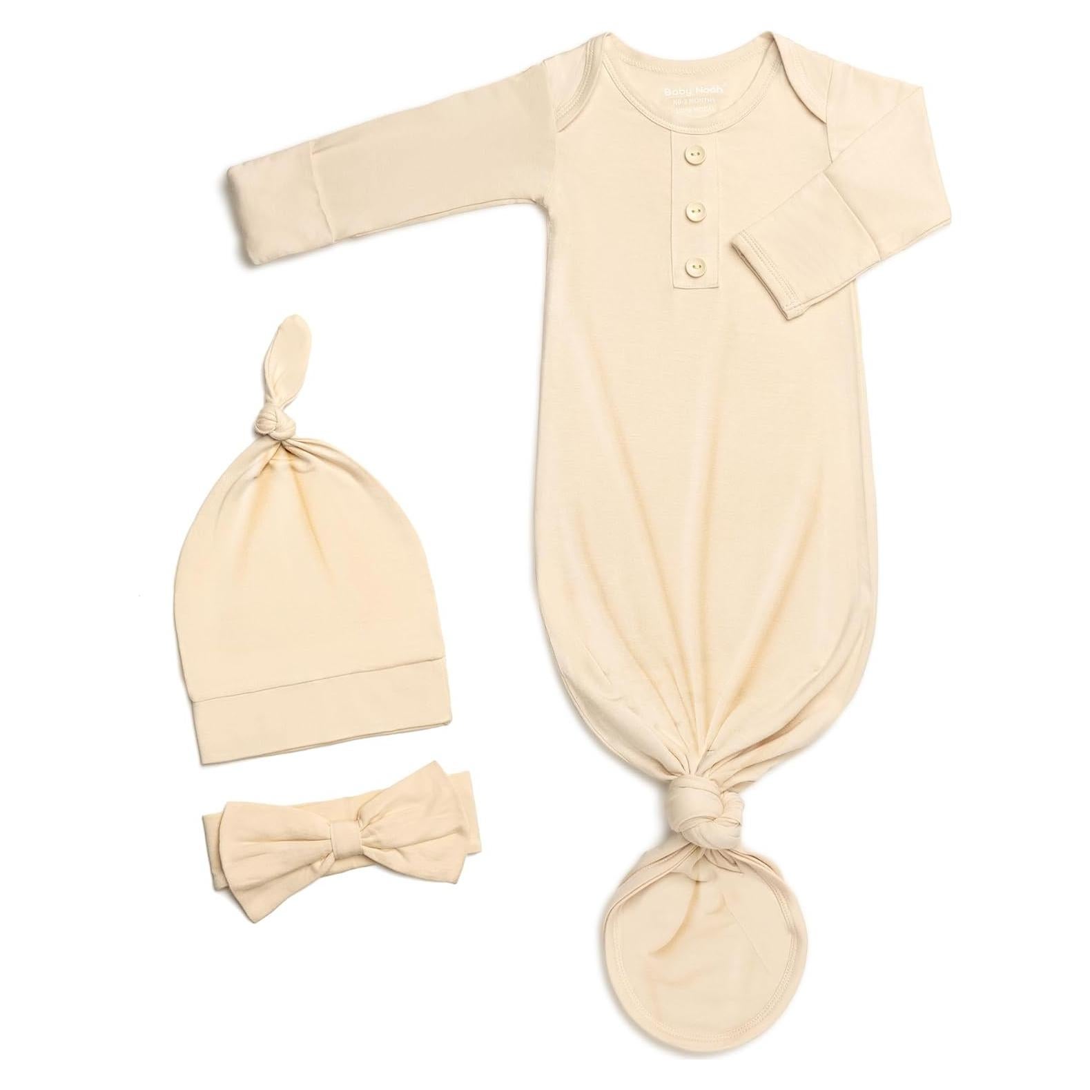 Vestido Anudado Bebé Recién Nacido 0-3 Meses con Sombrero