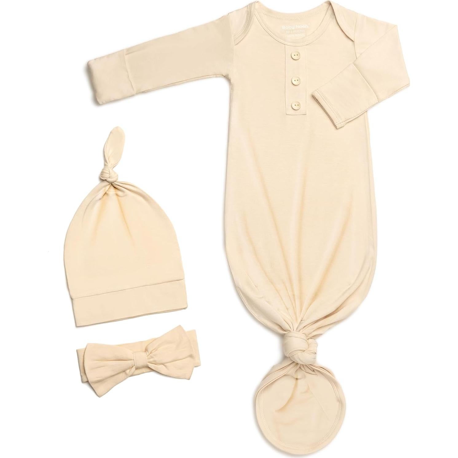 Vestido Anudado Bebé Recién Nacido 0-3 Meses con Sombrero