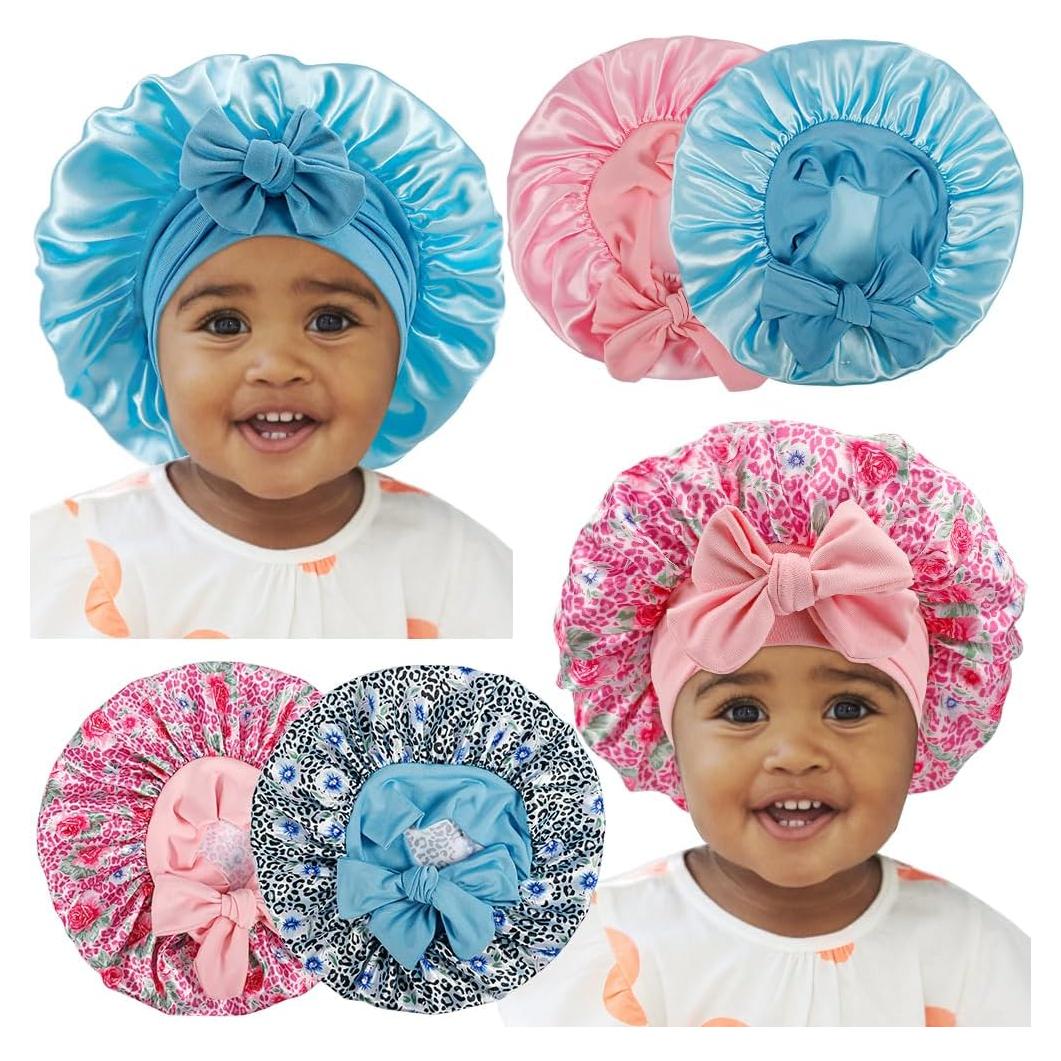 4 Gorros de Satén para Bebés IJRPLM - Suave y Ajustable