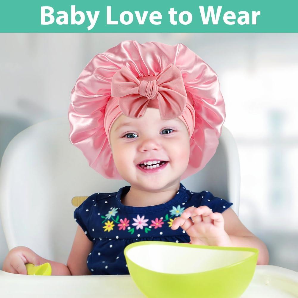 4 Gorros de Satén para Bebés IJRPLM - Suave y Ajustable