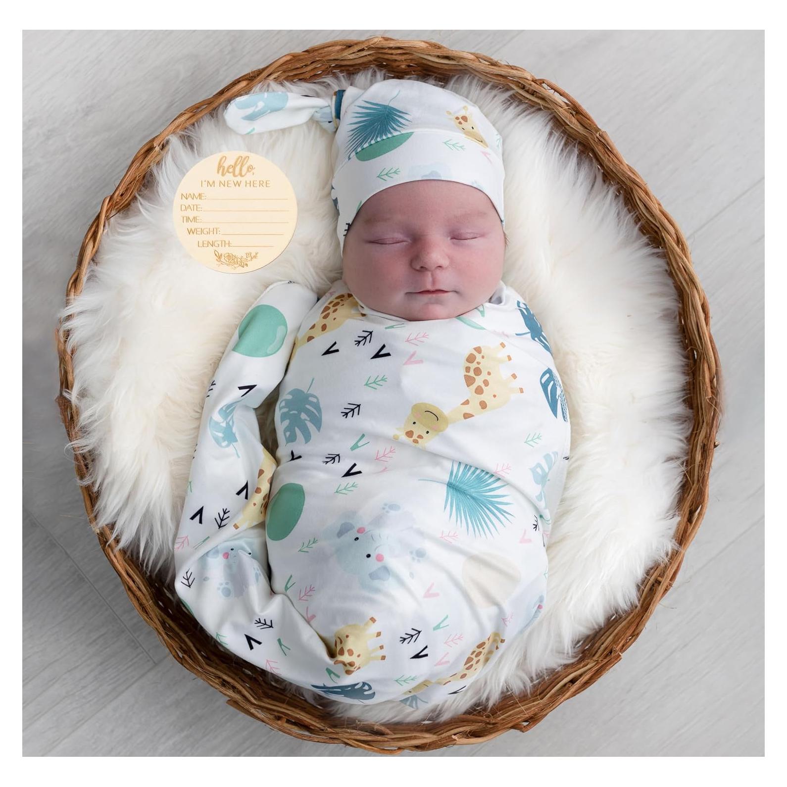 Conjunto Manta y Gorra Bebé Terriboo Estampado Animales 80x80 cm