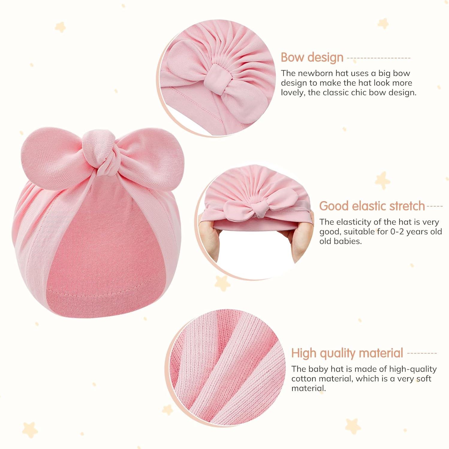 Gorros para Recién Nacidos American Trends con Lazo - 0 a 2 Años