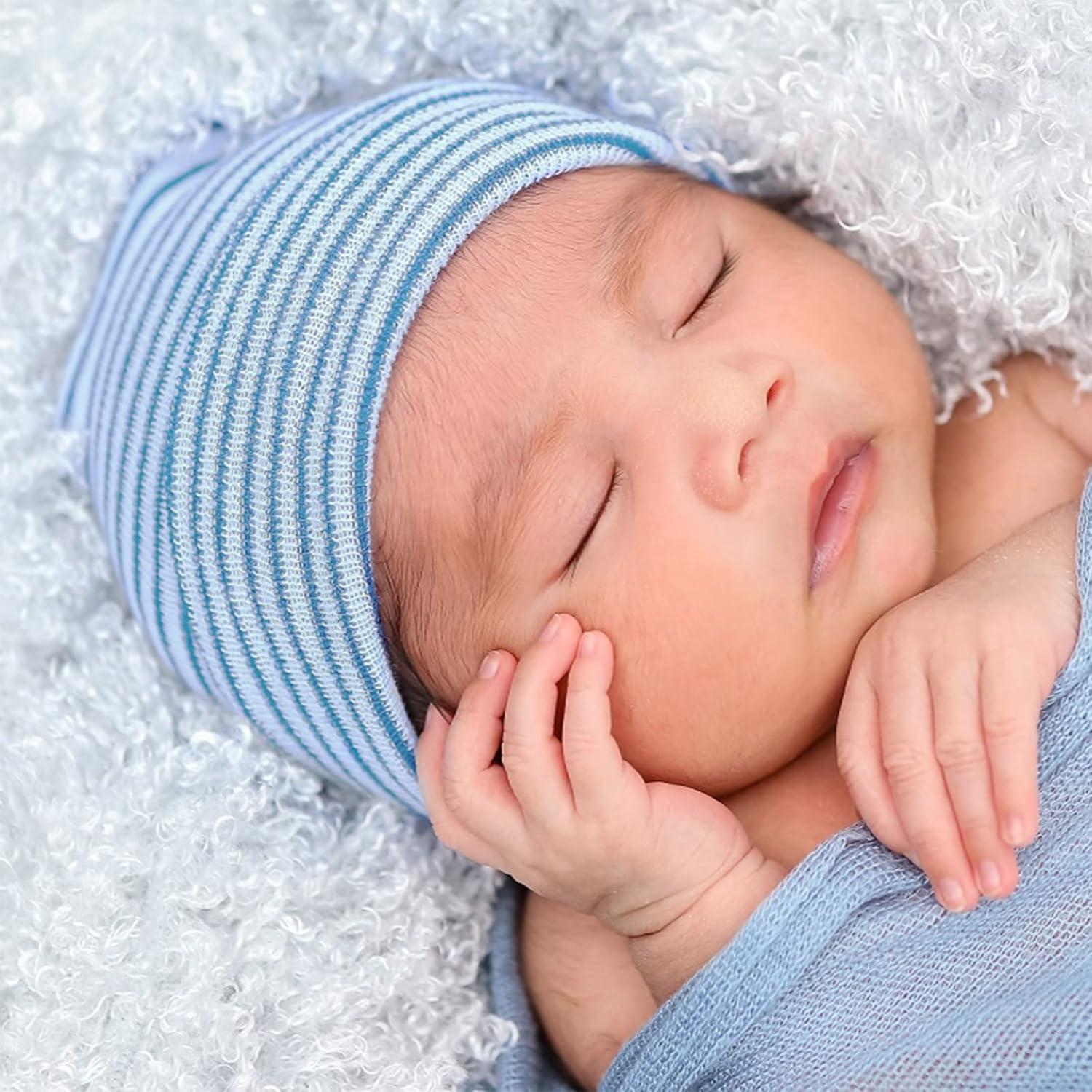 Gorros Suaves para Bebé AQOKKA 0-6 Meses Algodón 3 Piezas