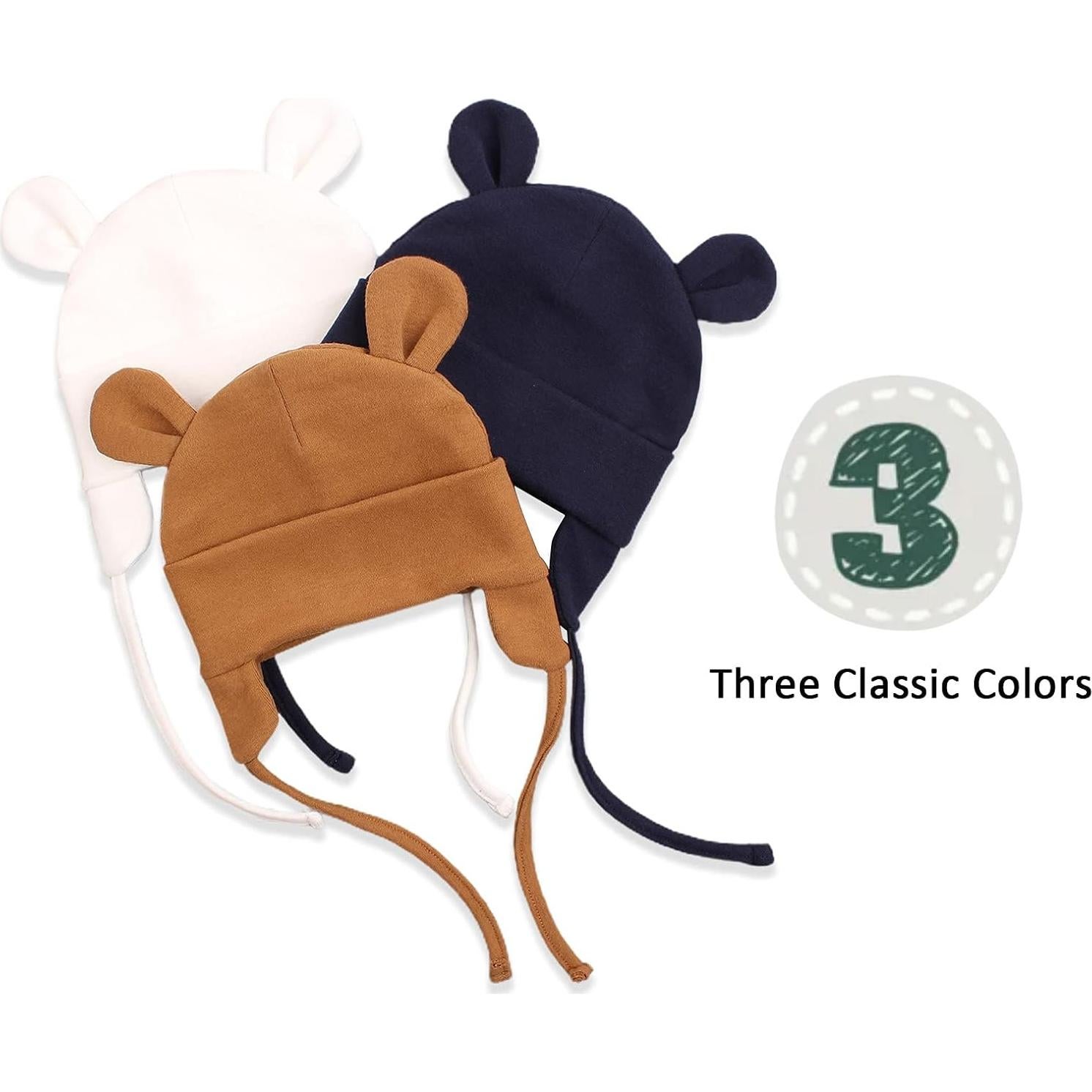 Gorro de Invierno para Bebé JANGANNSA 100% Algodón 0-12 Meses