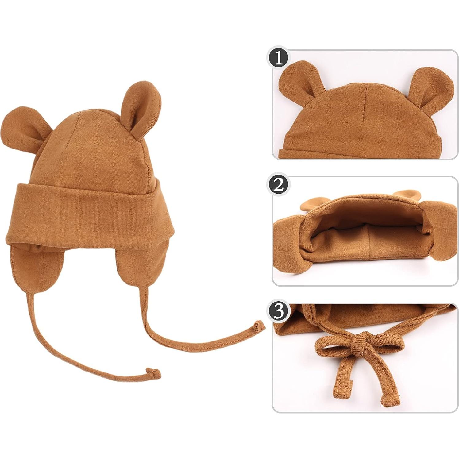 Gorro de Invierno para Bebé JANGANNSA 100% Algodón 0-12 Meses