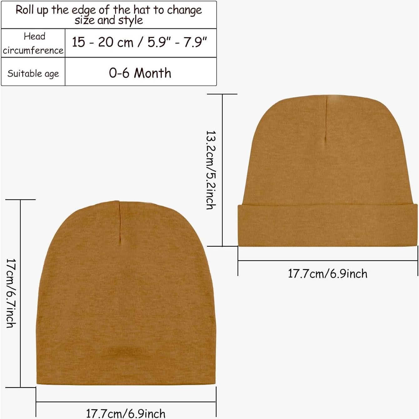 Paquete de 6 Gorras para Bebés Unisex 0-6 Meses - Ajuste Seguro