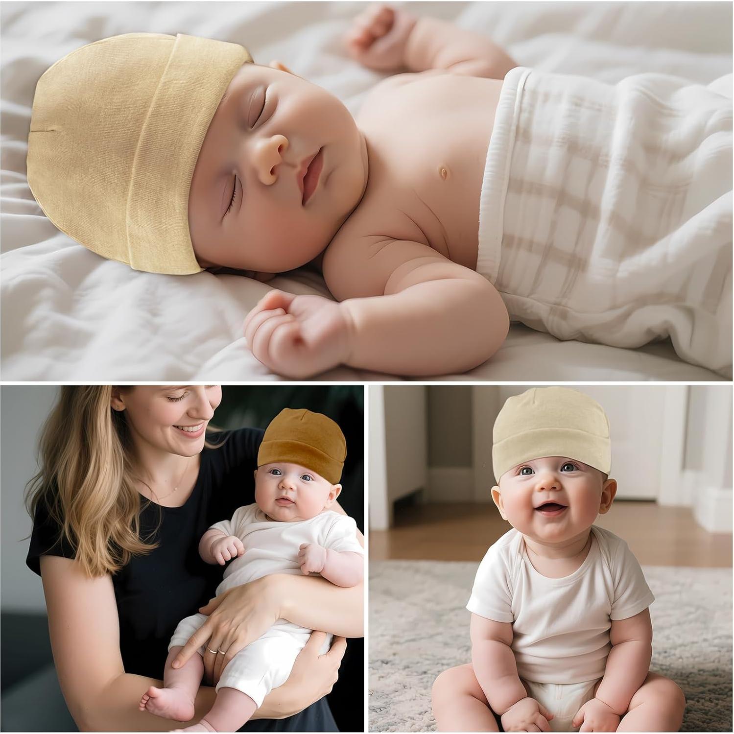 Paquete de 6 Gorras para Bebés Unisex 0-6 Meses - Ajuste Seguro