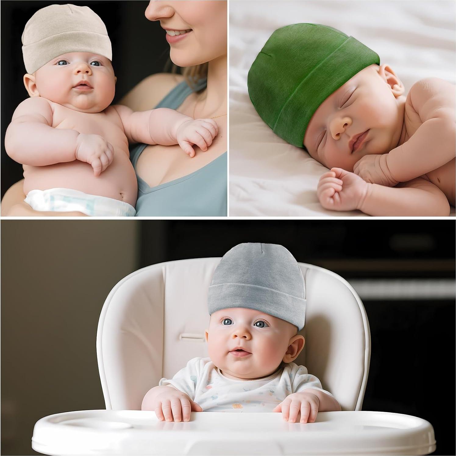 Paquete de 6 Gorras para Bebés Unisex 0-6 Meses - Ajuste Seguro