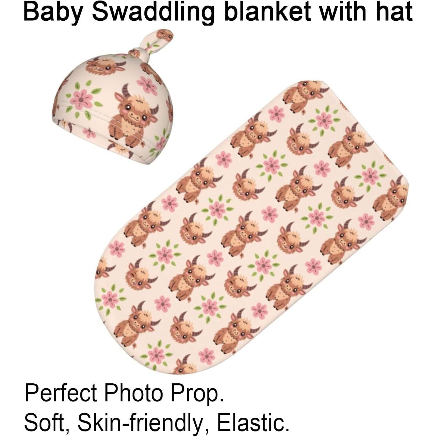 Manta de Envolver para Bebé Qwalnely Vaca de las Tierras Altas