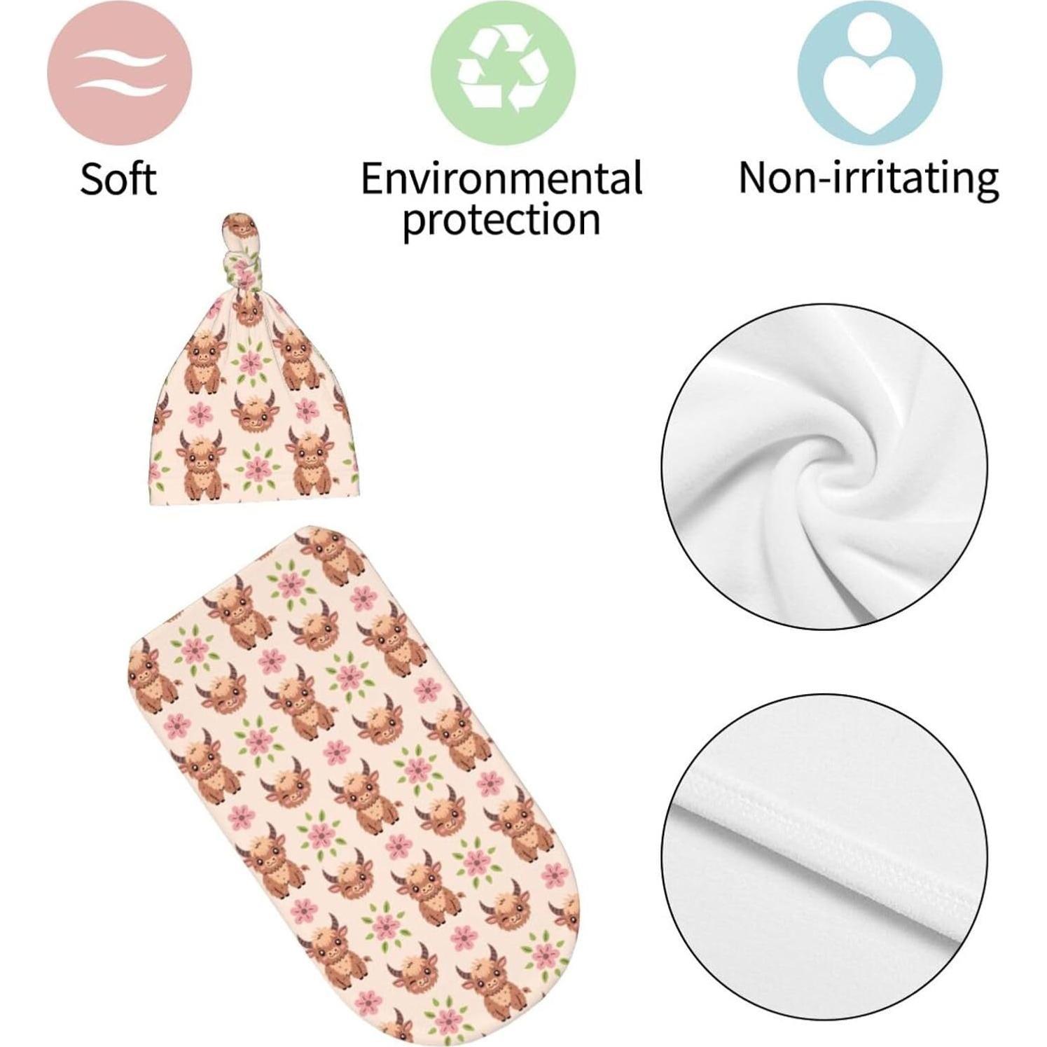 Manta de Envolver para Bebé Qwalnely Vaca de las Tierras Altas